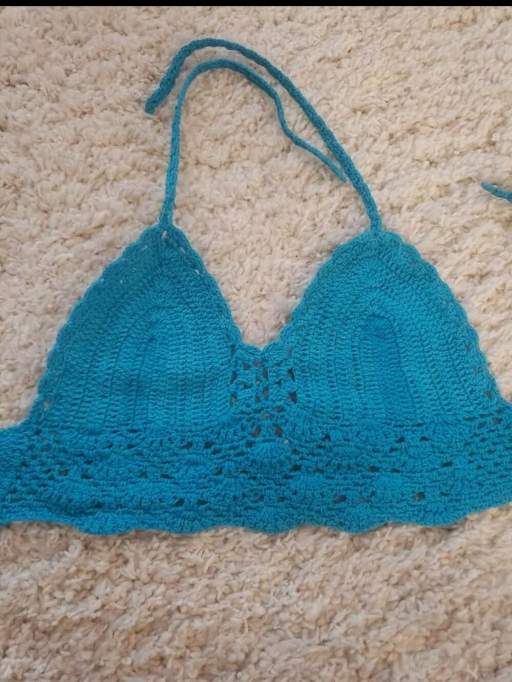 Turquoise Crochet Bralette